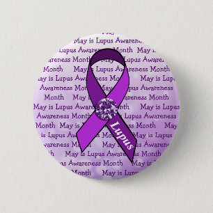 Badge Rond 5 Cm Mai est le mois de la sensibilisation au lupus