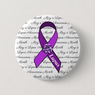 Badge Rond 5 Cm Mai est le mois de la sensibilisation au lupus