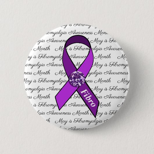Badge Rond 5 Cm Mai est le mois de sensibilisation à la fibromyalg (Devant)