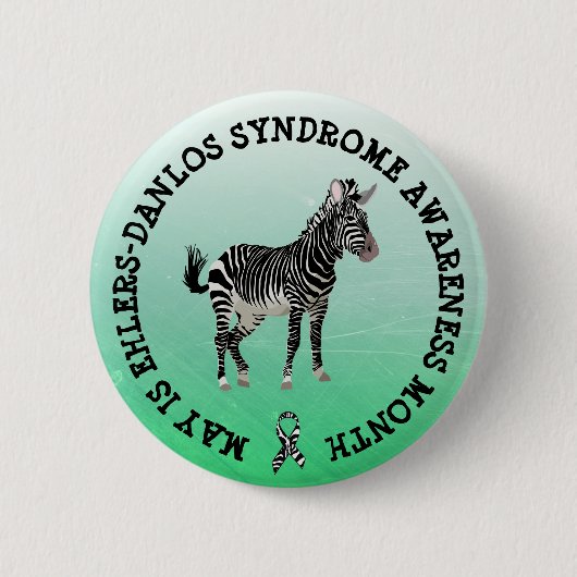 Badge Rond 5 Cm Mai est le syndrome Ehlers-Danlos Button du mois (Devant)
