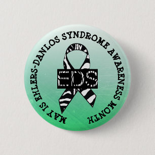 Badge Rond 5 Cm Mai est le syndrome Ehlers-Danlos Button du mois