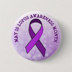 Badge Rond 5 Cm Mai est mois de conscience de lupus
