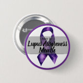 Badge Rond 5 Cm Mai Mois de sensibilisation au lupus (Devant & derrière)