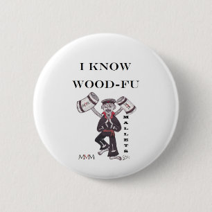 Badge Rond 5 Cm Maillets - je connais Fu en bois