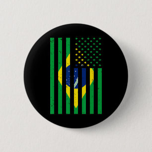 Badge Rond 5 Cm Maillot Brésil Brasil Football Usa Drapeau Amériqu