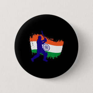 Badge Rond 5 Cm Maillot de cricket d'Inde Tsman drapeau de cricket