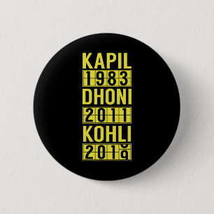 Badge Rond 5 Cm Maillot de fan de cricket de l'équipe Inde