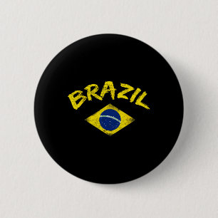 Badge Rond 5 Cm Maillot de foot à drapeau national brésilien Brasi