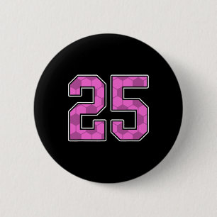 Badge Rond 5 Cm Maillot de footballeur rose à motif numéro 25