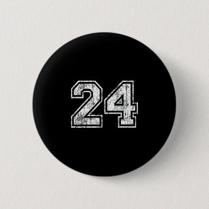 Badge Rond 5 Cm Maillot de joueur Sketll numéro 24 Vintage décontr