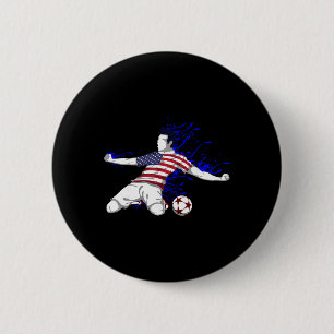 Badge Rond 5 Cm Maillot de l'équipe nationale de soccer des États-