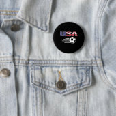 Badge Rond 5 Cm Maillot de supporters de football d'Amérique fière (En situation)