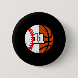 Badge Rond 5 Cm Maillot Numéro 11 Sketll Drôle 11e Anniversaire