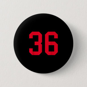 Badge Rond 5 Cm Maillot rouge et noir numéro 36 Joueur uniforme #3