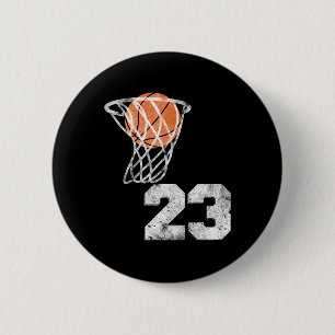Badge Rond 5 Cm Maillot Vintage Sketll Numéro 23 Numéro de Joueur
