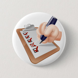 Badge Rond 5 Cm Main de bande dessinée accomplissant l'enquête