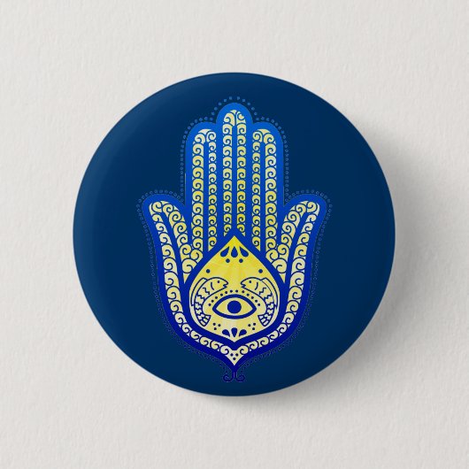 Badge Rond 5 Cm Main de Fatima (Devant)