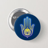Badge Rond 5 Cm Main de Fatima (Devant & derrière)