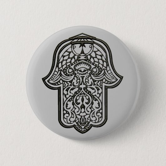 Badge Rond 5 Cm Main de henné de Hamsa (Original) (Devant)