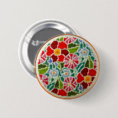 Badge Rond 5 Cm Main de souvenirs d'été brodée autour de (Devant & derrière)