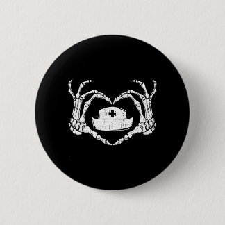 Badge Rond 5 Cm Main de squelette cœur Costume d'Halloween paresse