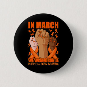 Badge Rond 5 Cm Main En Mars Nous Portons Orange Ms Multiple Scler
