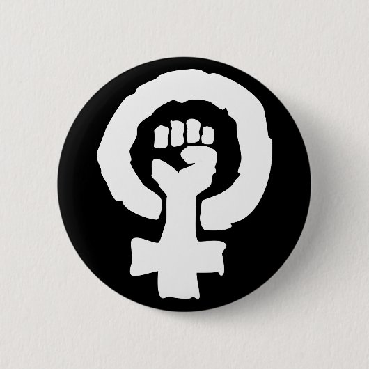 Badge Rond 5 Cm Main femelle universelle de solidarité de symbole (Devant)