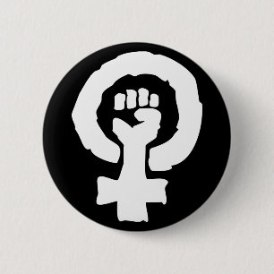 Badge Rond 5 Cm Main femelle universelle de solidarité de symbole