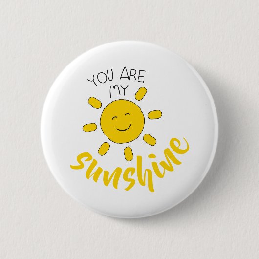Badge Rond 5 Cm Main Jaune dessinée Soleil Bonjour soleil Image Su (Devant)