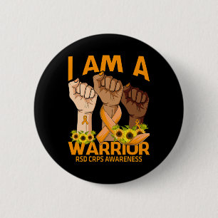 Badge Rond 5 Cm Main Je suis un guerrier RSD Sensibilisation Tourn