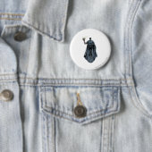 Badge Rond 5 Cm Main noire avec le crâne 2 (En situation)