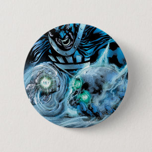 Badge Rond 5 Cm Main noire avec le panneau de crâne