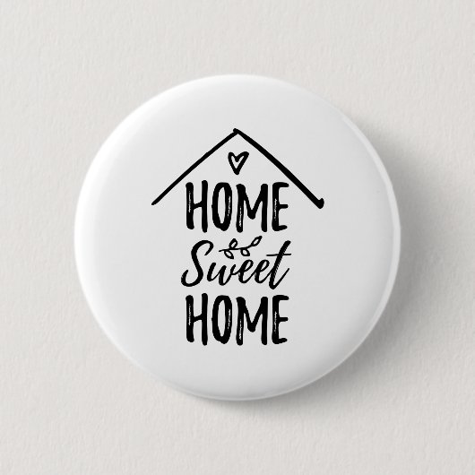 Badge Rond 5 Cm Main noire et blanche tirée Accueil Sweet Home Cit (Devant)