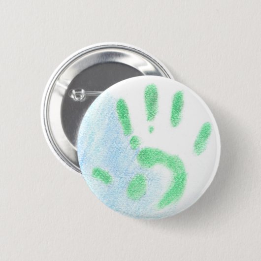 Badge Rond 5 Cm Main paisible (Devant & derrière)