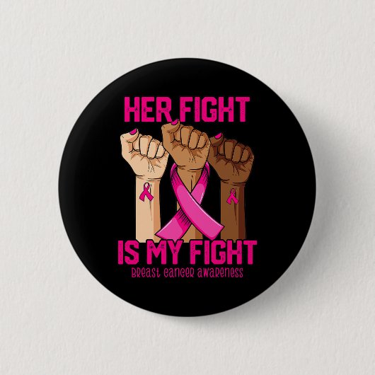 Badge Rond 5 Cm Main Son Combat Est Mon Combat Conscience Du Cance (Devant)