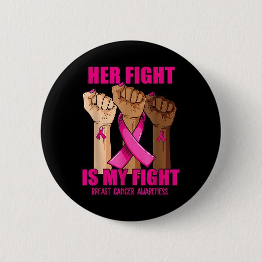 Badge Rond 5 Cm Main Son Combat Est Mon Combat Conscience Du Cance (Devant)