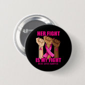 Badge Rond 5 Cm Main Son Combat Est Mon Combat Conscience Du Cance (Devant & derrière)