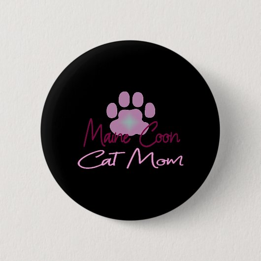 Badge Rond 5 Cm Maine chat (Devant)