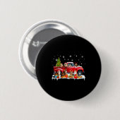 Badge Rond 5 Cm Maine Coon Cat Red Truck Christmas Tree Santa Ugly (Devant & derrière)