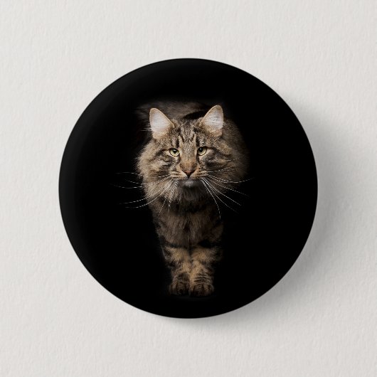 Badge Rond 5 Cm Maine Coon Chat noir (Devant)