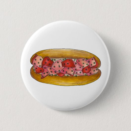 Badge Rond 5 Cm Maine Lobster Roll Fruits de mer Sandwich (Devant)