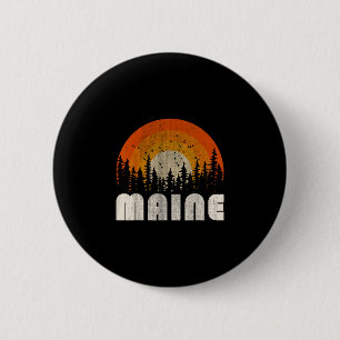 Badge Rond 5 Cm Maine - nature drôle vintage randonnée 60s 70s 80s
