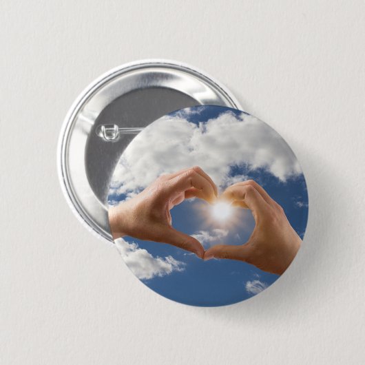 Badge Rond 5 Cm Mains d'amour (Devant & derrière)