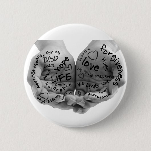 Badge Rond 5 Cm Mains de bouton de soutien seulement (Devant)