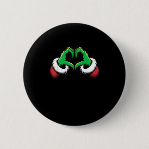 Badge Rond 5 Cm Mains de coeur amusantes Noël
