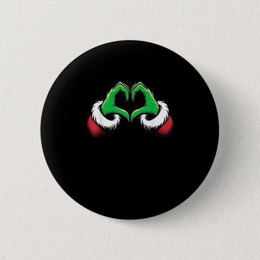 Badge Rond 5 Cm Mains de coeur amusantes Noël (Devant)