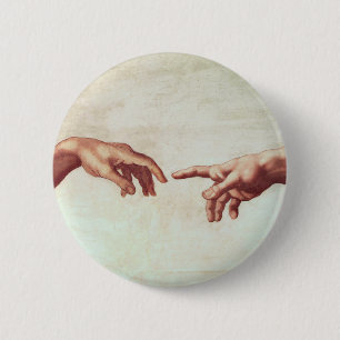 Badge Rond 5 Cm Mains de Michaël Angelo