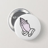 Badge Rond 5 Cm Mains de prière (Devant & derrière)