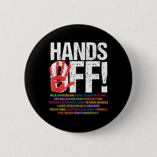 Badge Rond 5 Cm Mains De Protestation De La Sécurité Sociale Et De