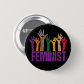 Badge Rond 5 Cm Mains de protestation féministes (Devant & derrière)